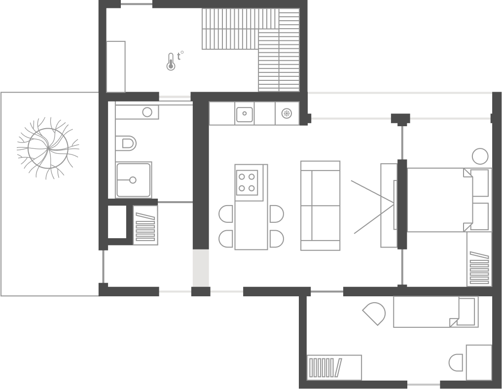 Схема жилого модуля на 3 человека