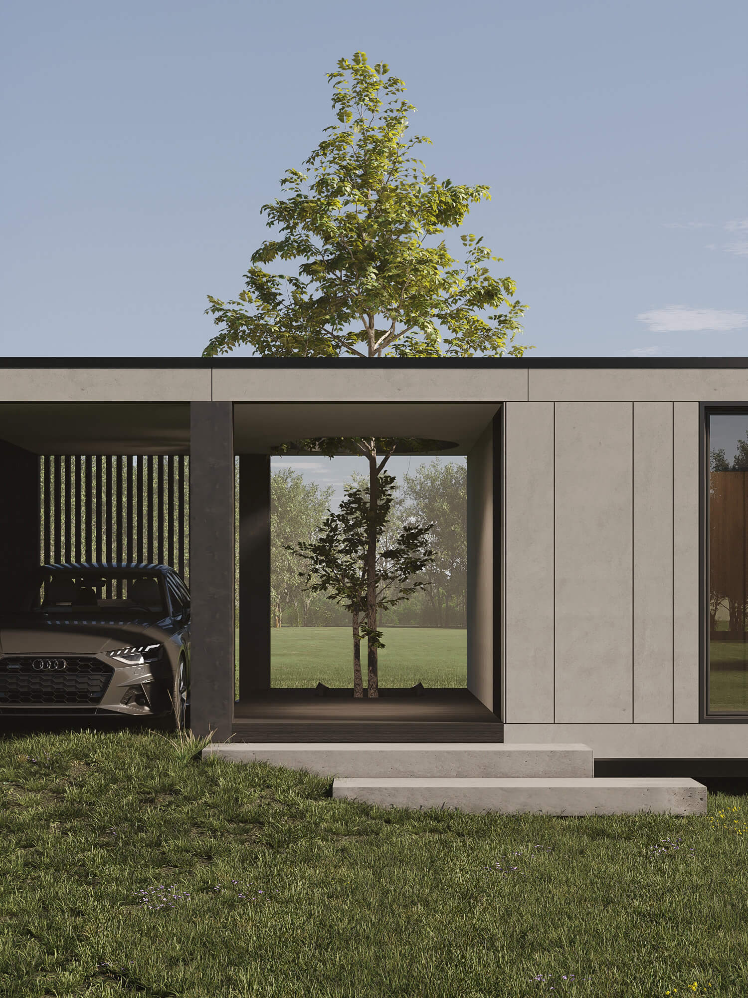 Визуализация модульного загородного дома