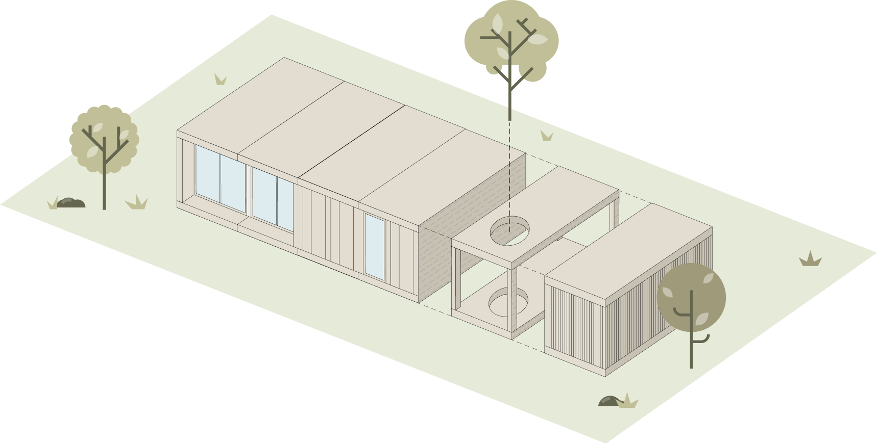 Визуализация жилого модуля на 2 человека